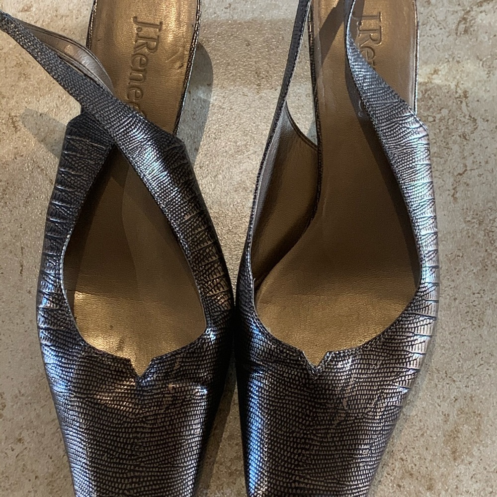Brown kitten heels with back strap only worn once.